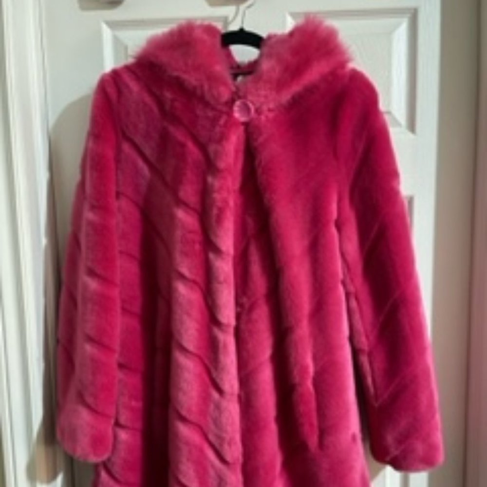 Hot Pink Faux Fur Coat